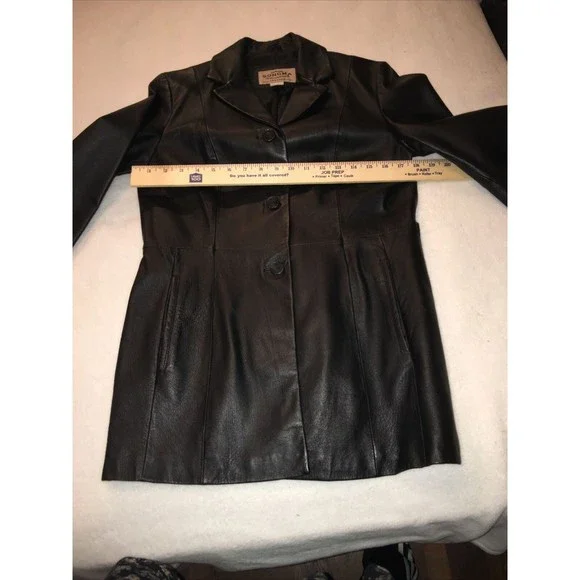 genuine Sonoma jean companies leather coat women’s size small - Picture 7 of 13